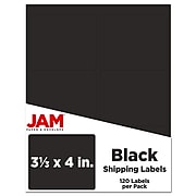 JAM Paper Laser/Inkjet Address Label, 4" x 4", Black, 6 Labels/Sheet, 20 Sheets/Pack (302228591)
