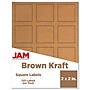 JAM Paper Square Labels, 2" x 2", Brown Kraft, 12 Labels/Sheet, 10 Sheets/Pack (367831070)~#|#~sp89166507_sc7