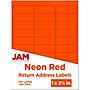 JAM Paper Laser/Inkjet Address Labels, 1" x 2 5/8", Neon Red, 30 Labels/Sheet, 4 Sheets/Pack (354328230)~#|#~sp89166517_sc7