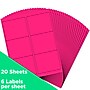 JAM Paper Shipping Labels, 3 1/3" x 4", Neon Pink, 6 Labels/Sheet, 20 Sheets/Pack (354328046)~#|#~sp89166534_sc7