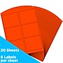 JAM Paper Shipping Labels, 3 1/3" x 4", Neon Red, 6 Labels/Sheet, 20 Sheets/Pack (354328040)~#|#~sp89166537_sc7
