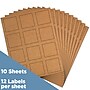 JAM Paper Square Labels, 2" x 2", Brown Kraft, 12 Labels/Sheet, 10 Sheets/Pack (367831070)~#|#~sp89166565_sc7