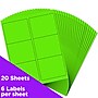 JAM Paper Shipping Labels, 3 1/3" x 4", Neon Green, 6 Labels/Sheet, 20 Sheets/Pack (354328037)~#|#~sp89166585_sc7