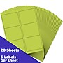 JAM Paper Laser/Inkjet Address Label, 4" x 3 3/8", Ultra Lime Green, 6 Labels/Sheet, 12 Sheets/Pack (302725780)~#|#~sp89166605_sc7