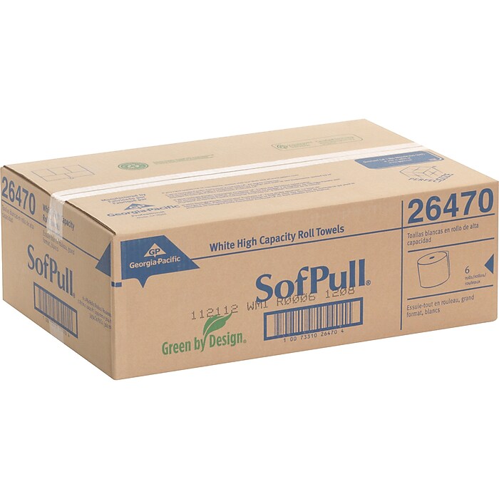 Sofpull Recycled Hardwound Paper Towel, 1-Ply, 1000 ft./Roll, 6