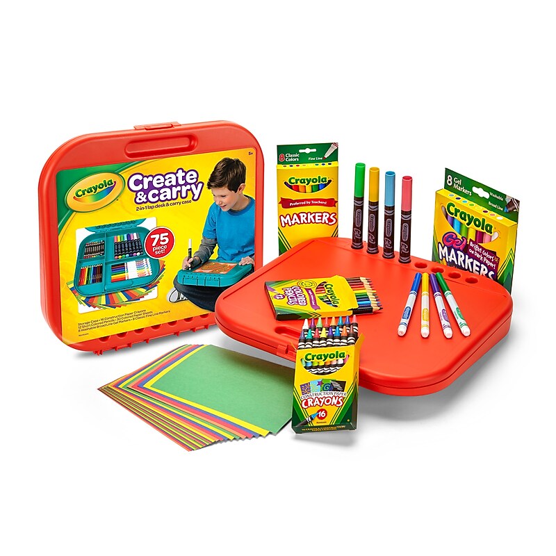 Crayola Create & Carry 2-in-1 Desk & Carry Case Art Set (BIN46814) image 1