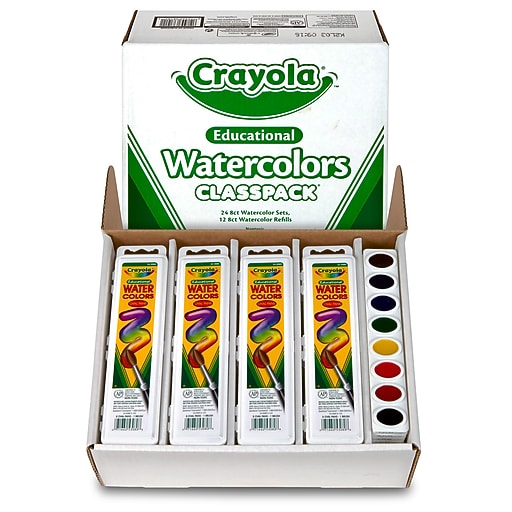 Crayola Watercolors Paint Tray Set Classpack, 36 Count (BIN538101) Staples