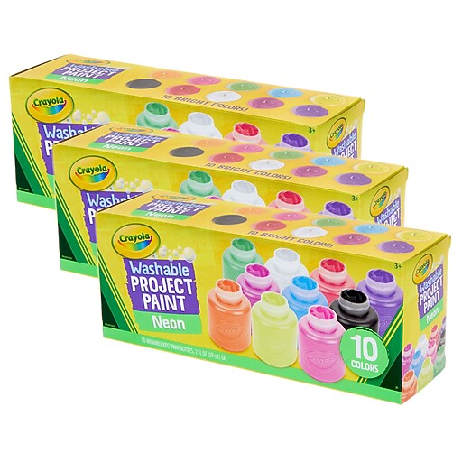 Crayola Neon Paint Set, 2oz., 10 Per Set, 3 Sets (BIN5423903) Staples