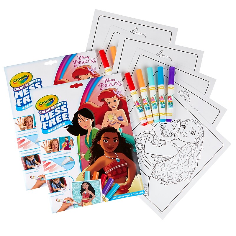Crayola Color Wonder Mess Free Coloring Pad & Markers, Princess, 2 Sets (BIN757003-2) image 1