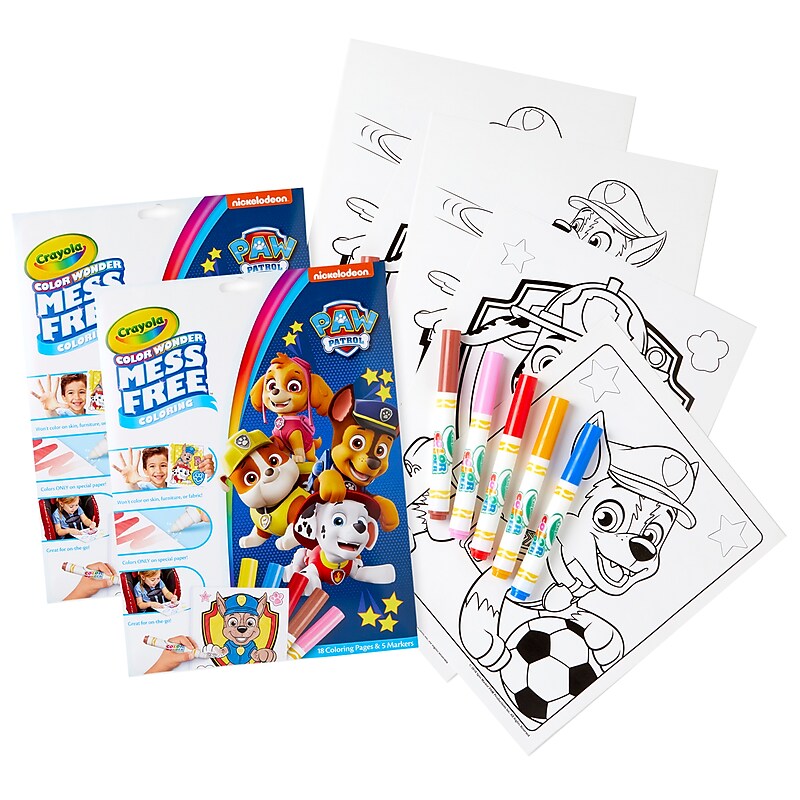 Crayola Color Wonder Mess Free Coloring Pad & Markers, Paw Patrol, 2 Sets (BIN757007-2) image 1