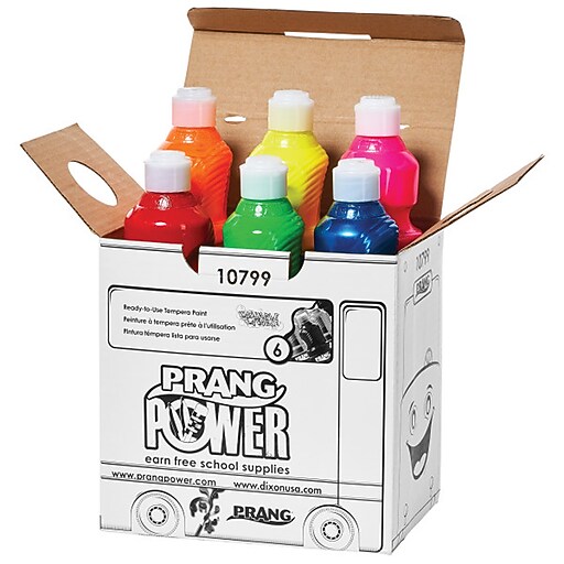 Prang Washable ReadytoUse Paint, 16 oz, Fluorescent, Metallic