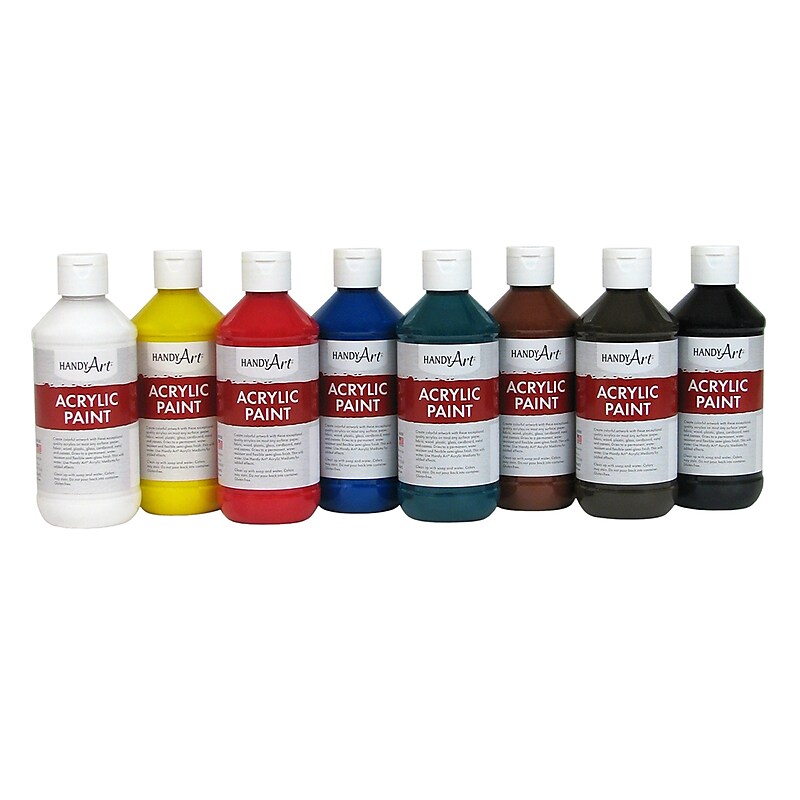 Handy Art Acrylic Paint, 8oz, Primary 8-Color Set (RPC881020) image 1