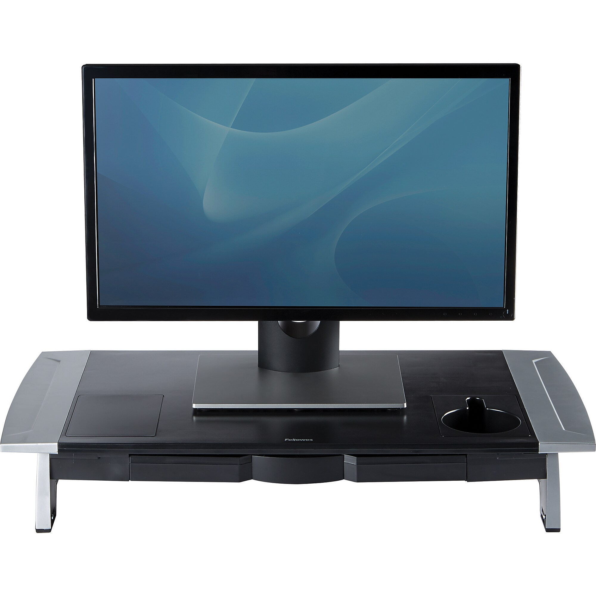 Fellowes Office Suites Premium Monitor Riser, Up to 21″ Monitor, Black/Silver (8031001) Sansujyuku sansujyuku.com