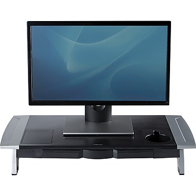 Fellowes Office Suites Premium Monitor Riser, Up to 21″ Monitor, Black/Silver (8031001) Sansujyuku sansujyuku.com
