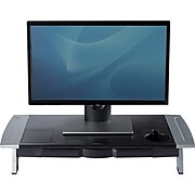 Fellowes Office Suites Premium Monitor Riser, Up to 32",Black/Silver (8031001)