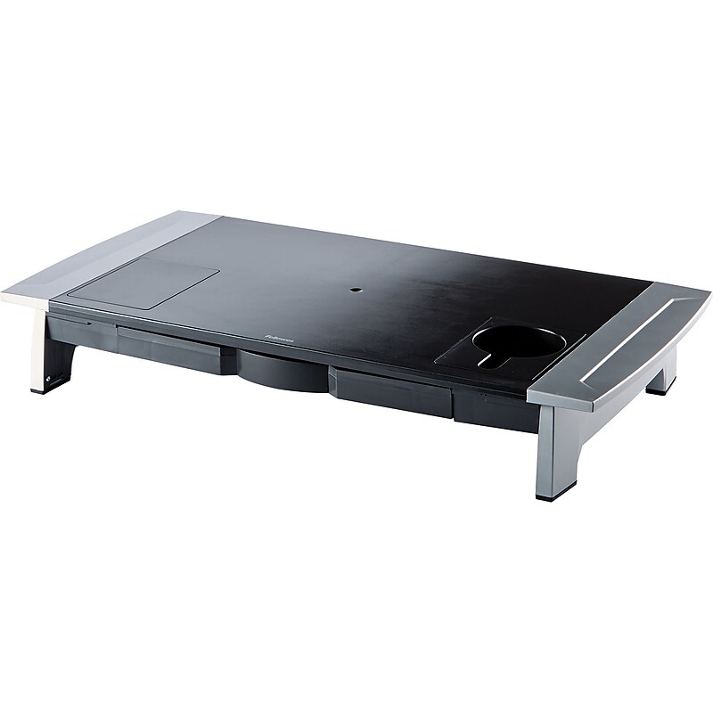 Fellowes Office Suites Premium Monitor Riser, Up to 21" Monitor, Black/Silver (8031001) image 1