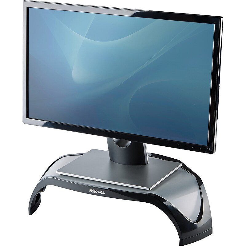 Fellowes Smart Suites Corner Monitor Riser, Up to 32", Black (8020101) image 1