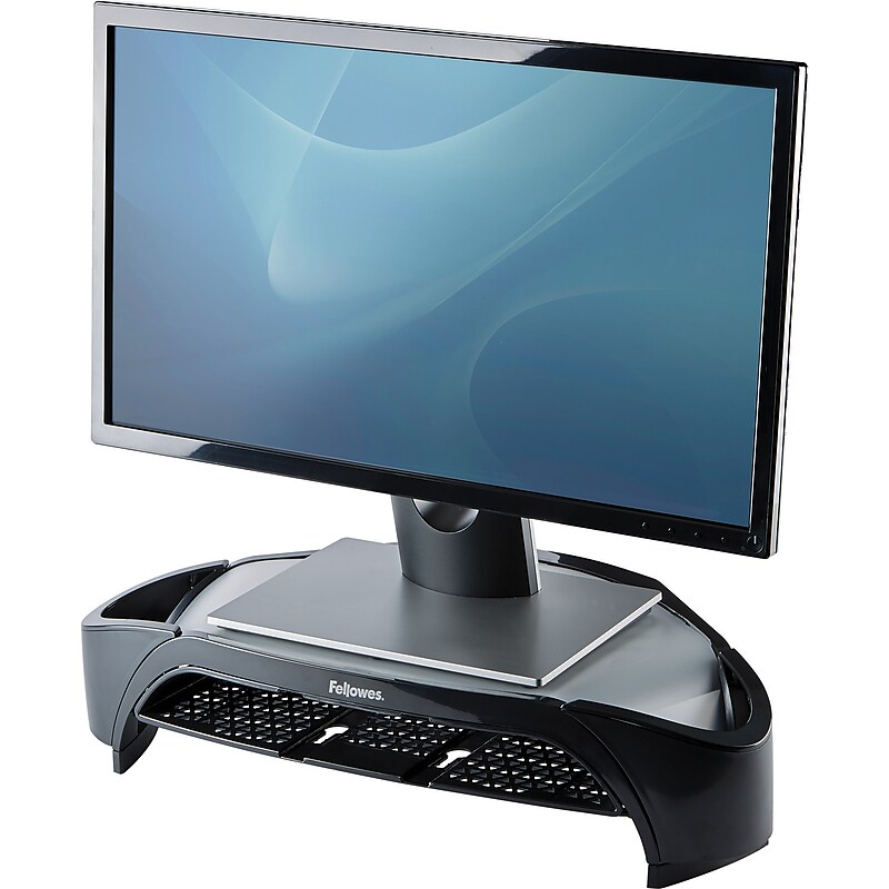 Fellowes Smart Suites Monitor Riser Plus, Adjustable, Up to 21", Black (8020801) image 1