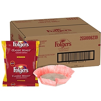 Folgers Classic Roast Ground Coffee, Medium Roast, Filter Packs, 40/Carton (PRO22142)