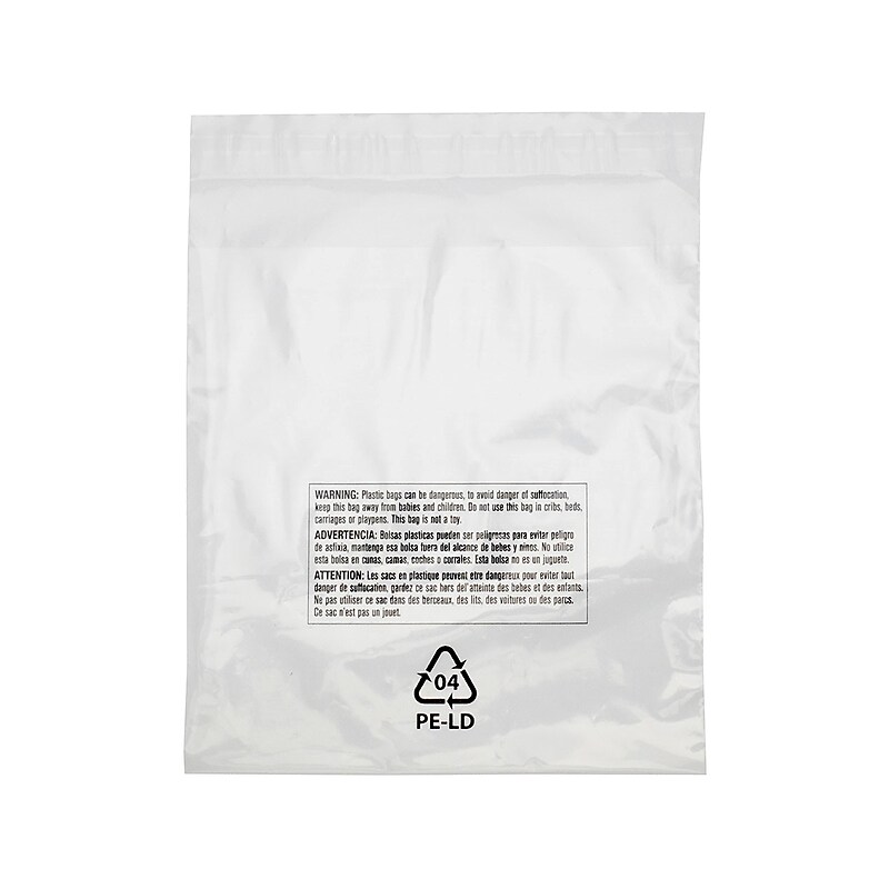 6" x 6" Lip & Tape Reclosable Suffocation Warning Poly Bags, 1.5 Mil, Clear, 1000/Carton (16200) image 1