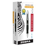 Zebra GR8 Retractable Gel Pens - Black Medium Point, Pack Of 12 Smooth Writing Pens