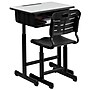 Flash Furniture Nila 24"W Rectangular Adjustable Standing Student Desk and Chair, Black/Gray (YUYCX04609010)~#|#~sp89547841_sc7