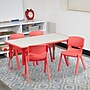 Flash Furniture Emmy Rectangular Activity Table Set, 23.625" x 47.25", Height Adjustable, Red (YU06034RECTBLRD)~#|#~sp89547996_sc7