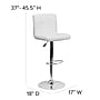 Flash Furniture Contemporary Vinyl Adjustable Height Barstool with Back, White (DS810MODWH)~#|#~sp89548215_sc7