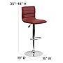 Flash Furniture Contemporary Vinyl Adjustable Counter Height Swivel Stool with Back, Burgundy (CH920231BURG)~#|#~sp89548351_sc7