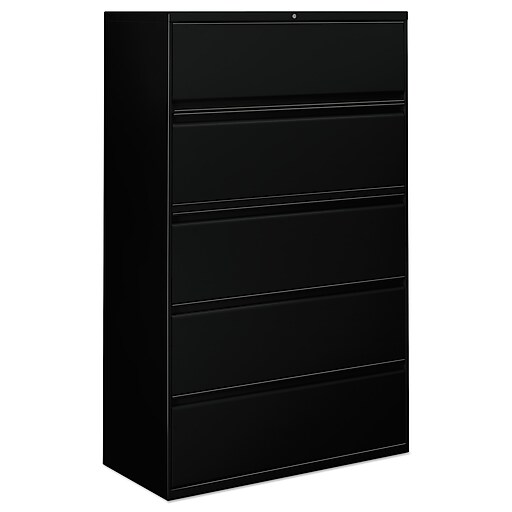 Alera® FiveDrawer Lateral File 42w x 18d x 64.25h, Black