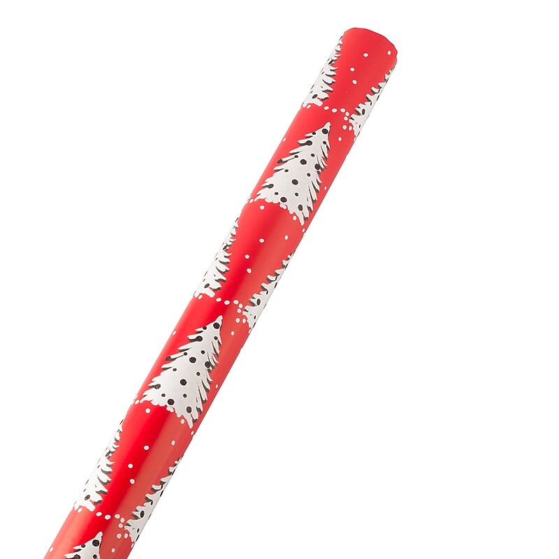 JAM Paper Christmas Wrapping Paper, 25 Sq. ft. x 30", Painted Christmas Trees (165FreHo) image 1