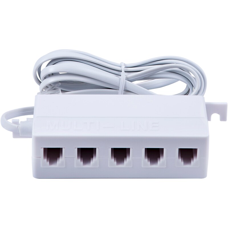 Power Gear 76131 5' 5-Jack Telephone Line Adapter, White image 1