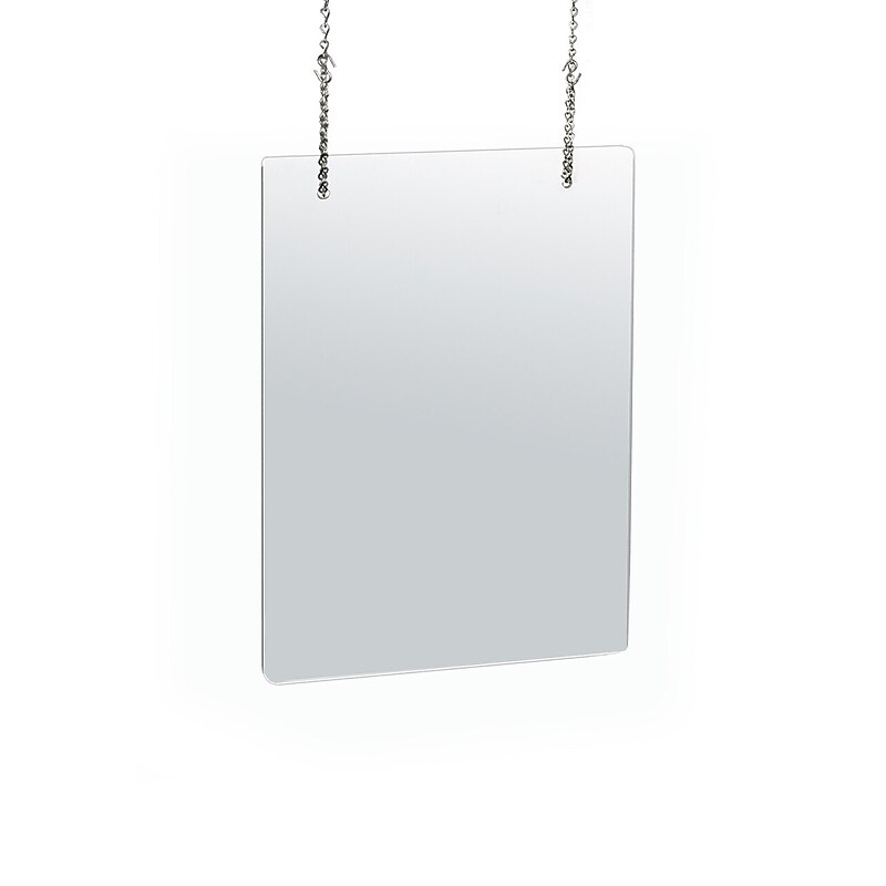 Azar Hanging Sneeze Guard, 40"H x 30"W, Clear Acrylic, 2/Pack (179906) image 1