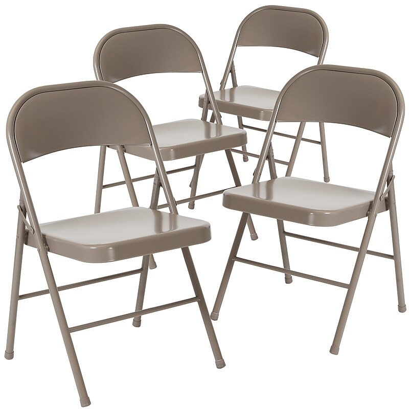 Flash Furniture HERCULES Series Metal Folding Chair, Gray, 4/Pk (4BDF002GY) image 1