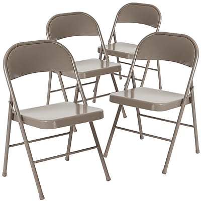Flash Furniture HERCULES Series Metal Folding Chair, Gray, 4/Pk (4BDF002GY) Simolary simolary.com