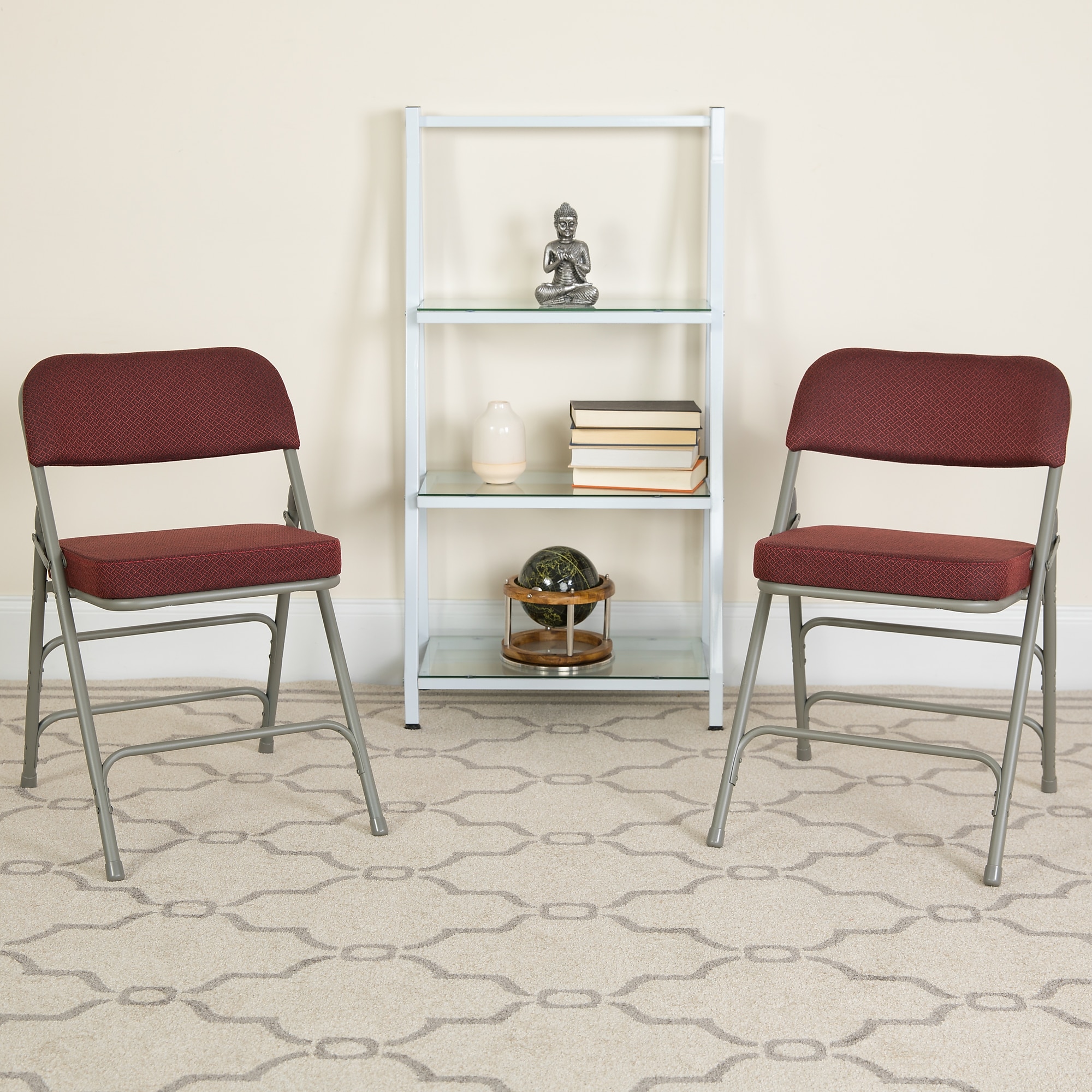 Flash Furniture HERCULES Series Fabric Folding Chair, Burgundy, 2/Pack (2AWMC320AFBG) Sansujyuku sansujyuku.com