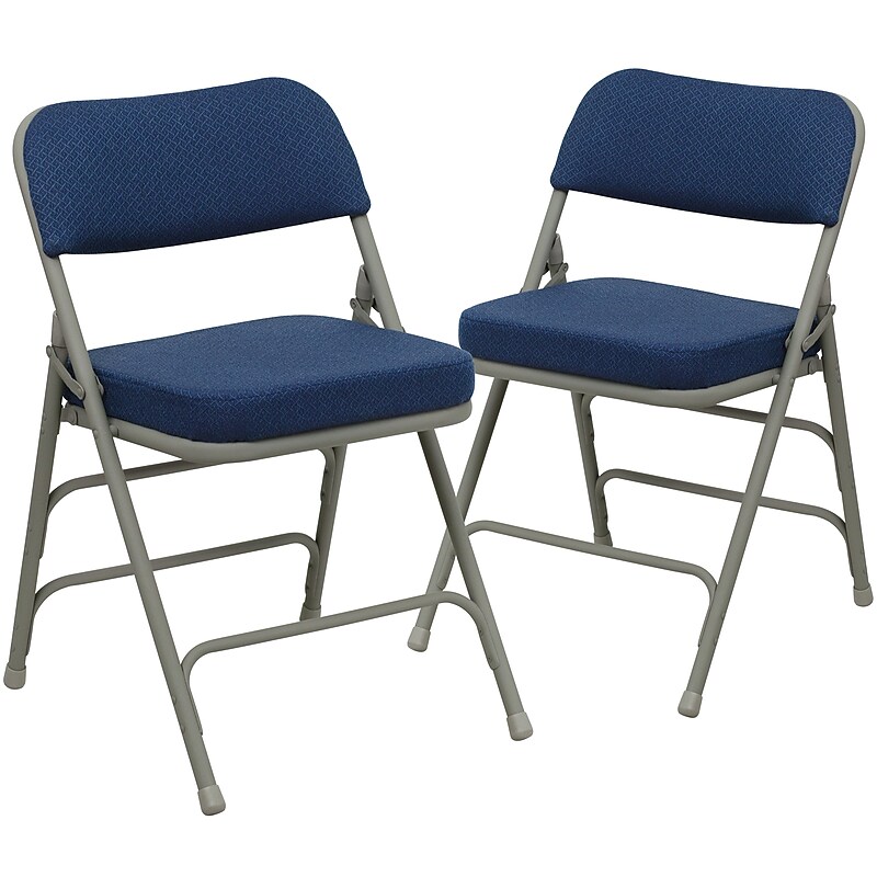 Flash Furniture HERCULES Series Fabric Folding Chair, Navy, 2/Pack (2HAMC320AFNVY) image 1