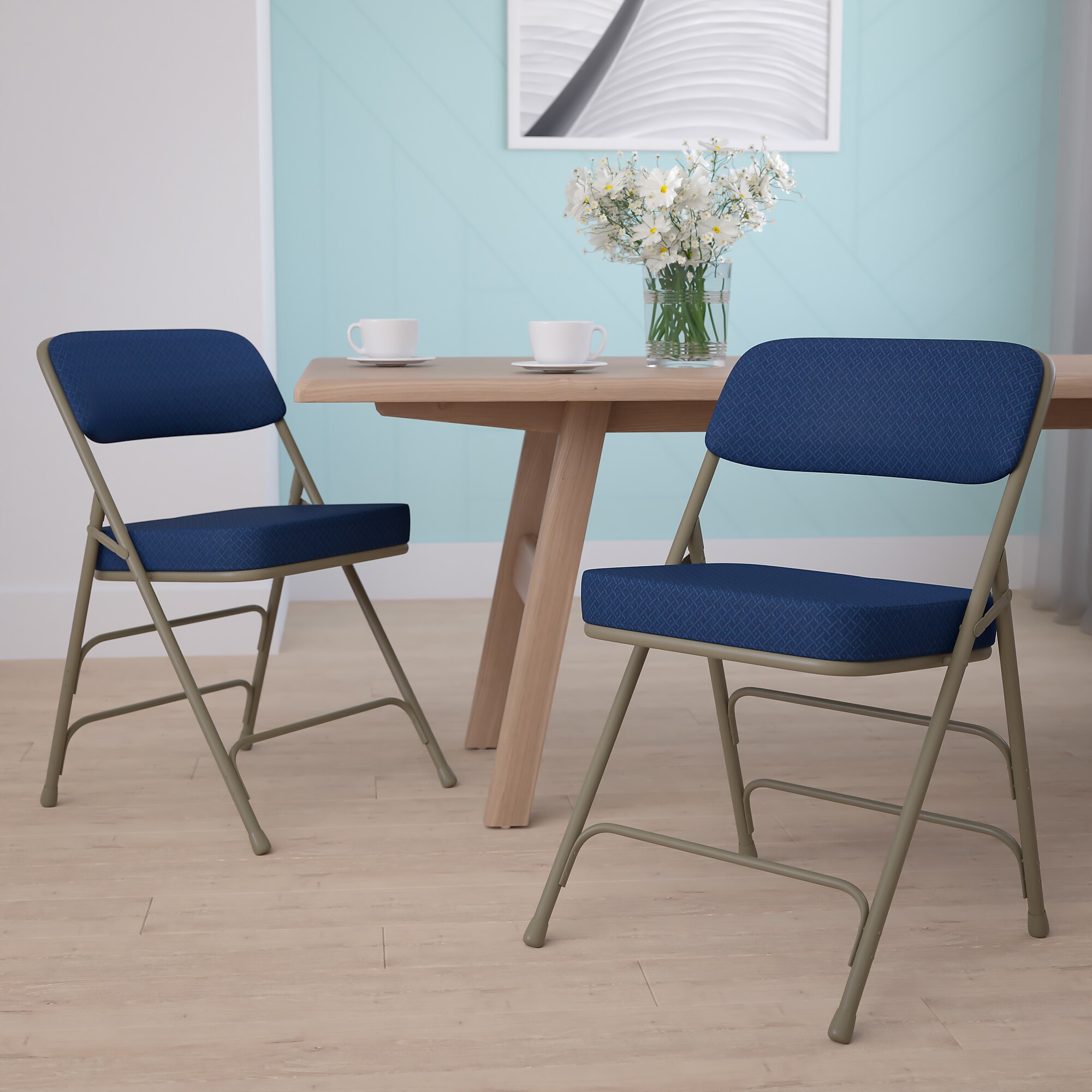 Flash Furniture HERCULES Series Fabric Folding Chair, Navy, 2/Pack (2HAMC320AFNVY) Sansujyuku sansujyuku.com