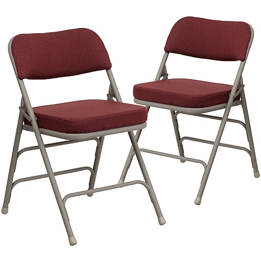 Flash Furniture HERCULES Series Fabric Folding Chair, Burgundy, 2/Pack