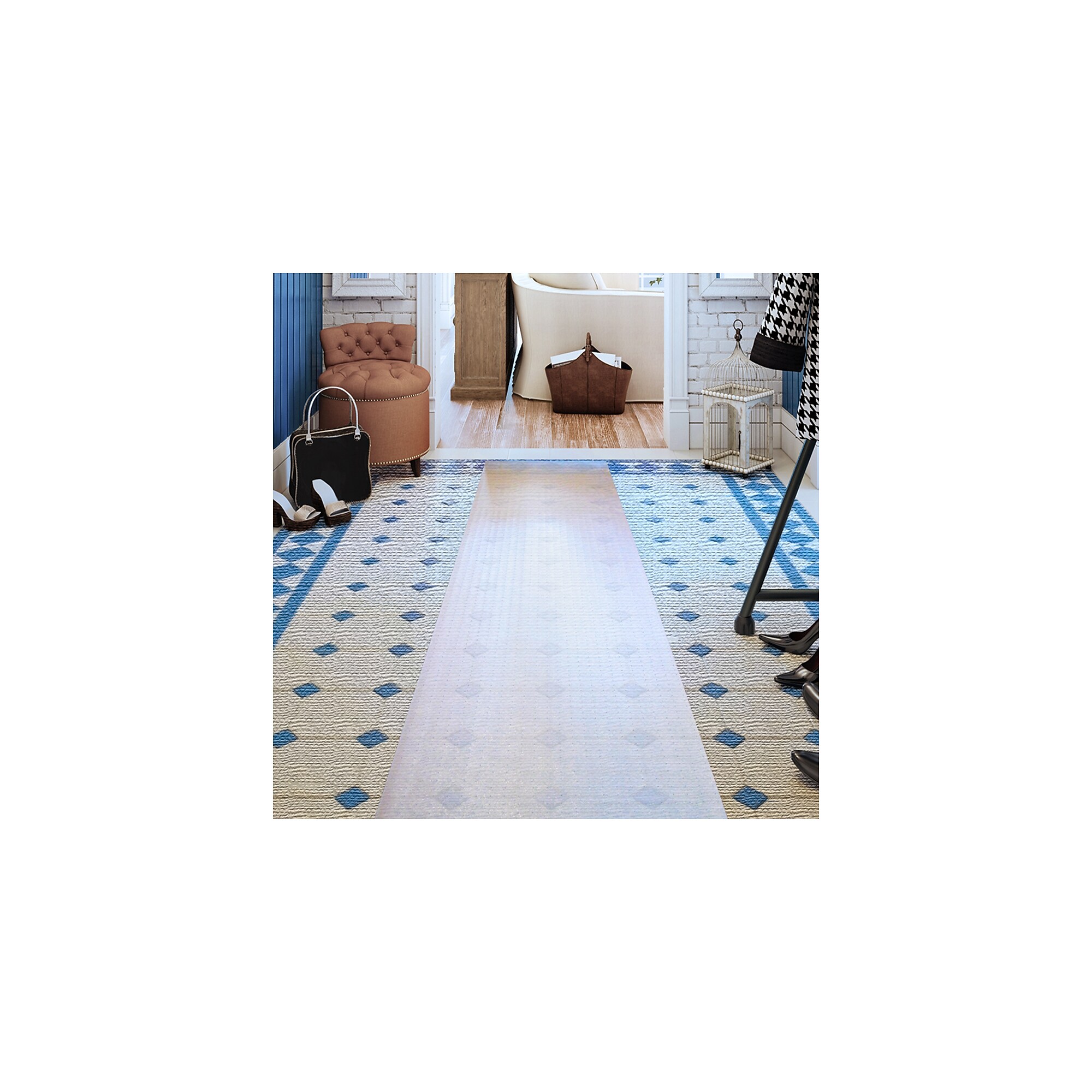 Floortex Long & Strong Runner 48″ x 12ft Rectangular Runner for Carpets up to 3/8″, Vinyl (FRR114812EV) Sansujyuku sansujyuku.com