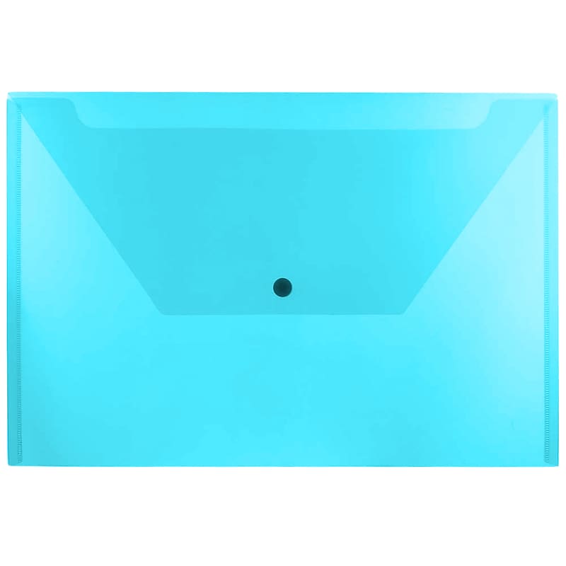 JAM Paper Plastic Envelopes with Snap Closure, Legal Booklet, 9.75 x 14.5, Blue, 12/pack (34830BU) image 1
