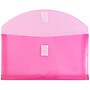 JAM Paper Plastic Filing Envelope with Hook & Loop Closure, 10" x 5.25", Fuchsia Pink, 12/Pack (921V1FU)~#|#~sp89839844_sc7
