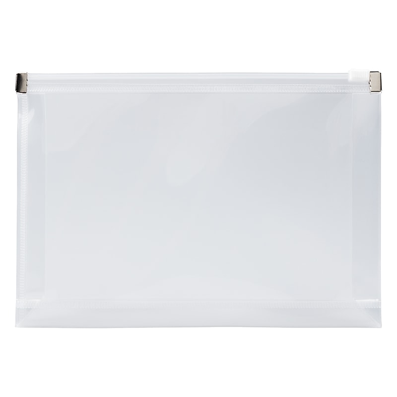JAM Paper Plastic Envelopes with Zip Closure, Index, 5.25 x 8, Clear, 12/Pack (920Z1CL) image 1