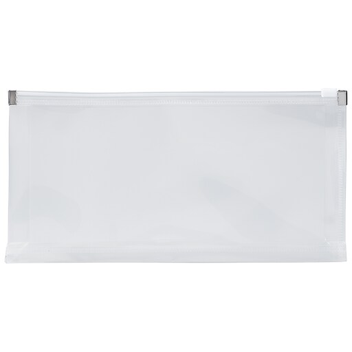 12 Envelopes per Pack JAM Paper® #10 5.25 x 1 x 10 Clear Plastic Expansion Envelopes with Hook and Loop Closure 