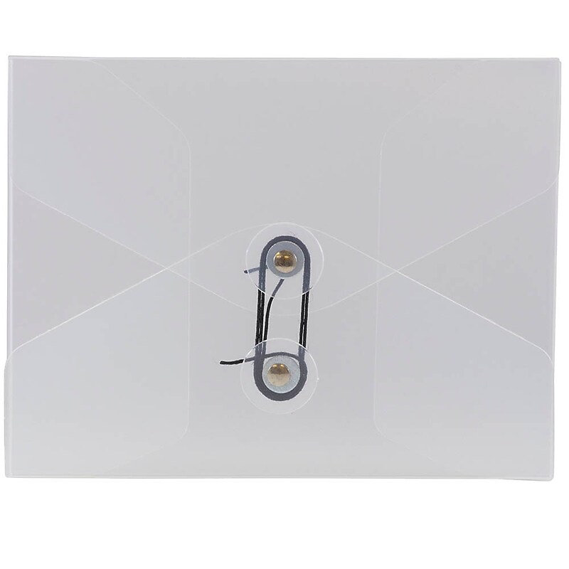 JAM Paper Plastic Portfolio Case with Drawstring Closure, Clear Frost (354609) image 1