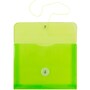JAM Paper Plastic Envelopes with Button and String Tie Closure, Index Booklet, 5.5 x 7.5, Lime Green, 12/Pack (920B1LI)~#|#~sp89839992_sc7