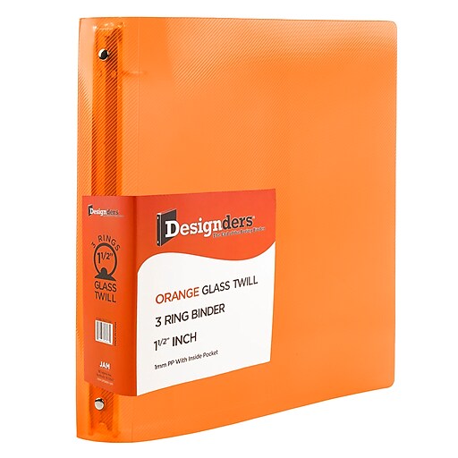 JAM Paper Heavy Duty 1 1/2" 3Ring Flexible Poly Binders, Orange