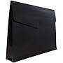JAM Paper Plastic Envelopes with Hook & Loop Closure, 9.75 x 13 with 2 Inch Expansion, Black, 12/Pack (218V2BL)~#|#~sp89840005_sc7
