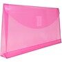 JAM Paper Plastic Filing Envelope with Hook & Loop Closure, 10" x 5.25", Fuchsia Pink, 12/Pack (921V1FU)~#|#~sp89840012_sc7