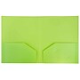JAM Paper Heavy Duty Two-Pocket Plastic Folders, Lime Green, 6/Pack (383HLID)~#|#~sp89840066_sc7